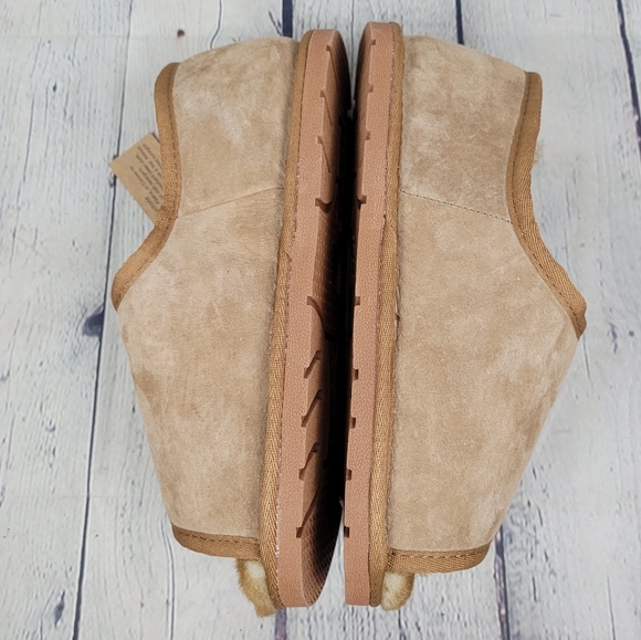 HAMMACHER & SCHLEMMER | sheepskin shearling suede adjustable open toe sl… - Picture 4 of 15